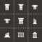 Vector black column icon set