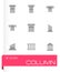 Vector black column icon set