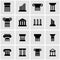 Vector black column icon set