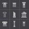 Vector black column icons set