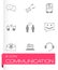 Vector black communication icons set