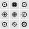 Vector black compass icon set