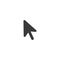 Vector black computer mouse arrow icon with flat design style