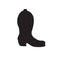 Vector black cowboy western boot silhouette