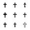 Vector black crosses icon set