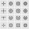 Vector black crosshair icon set