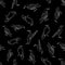 Vector Black Crows Ravens Birds on Black Background Seamless Repeat Pattern