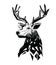 Vector black Deer head