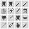 Vector black dental icons