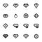 Vector black diamond icons set