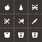 Vector black diet icon set