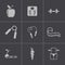 Vector black diet icons set