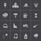 Vector black disaster icons set