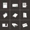 Vector black document icons set