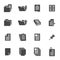 Vector black document icons set