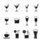 Vector black drinks & beverages icons set.