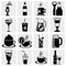 Vector black drinks & beverages icons set