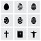 Vector black easter icon set