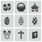 Vector black easter icons set