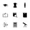 Vector black education icon set