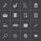 Vector black education icons set