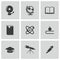 Vector black education icons set