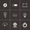 Vector black electricity icons set