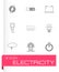 Vector black electricity icons set