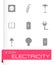 Vector black electricity icons set