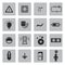 Vector black electricity icons set