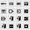 Vector black exit icon set