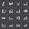 Vector black factory icons set