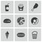 Vector black fast food icons set