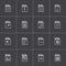 Vector black file type icons set