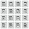 Vector black file type icons set