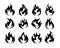 Vector Black Fire Flame Icons