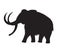 Vector black flat mammoth elephant silhouette