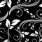 Vector Black Floral Victorian Seamless Background Invitation, Wedding, Paper cards Decorative Pattern