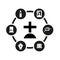 Vector black funeral icon set