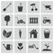 Vector black gardening icons