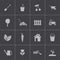 Vector black gardening icons set