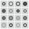 Vector black gears icons