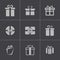 Vector black gift icons set
