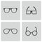 Vector black glasses icons set