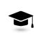 Vector black graduate cap icon