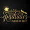 Vector on black graduations background congratulations graduates 2017 class