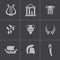 Vector black greece icons set