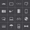 Vector black hipster icons set