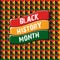 Vector black history month banner or label isolated on African seamless pattern background.