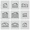 Vector black houses icons set